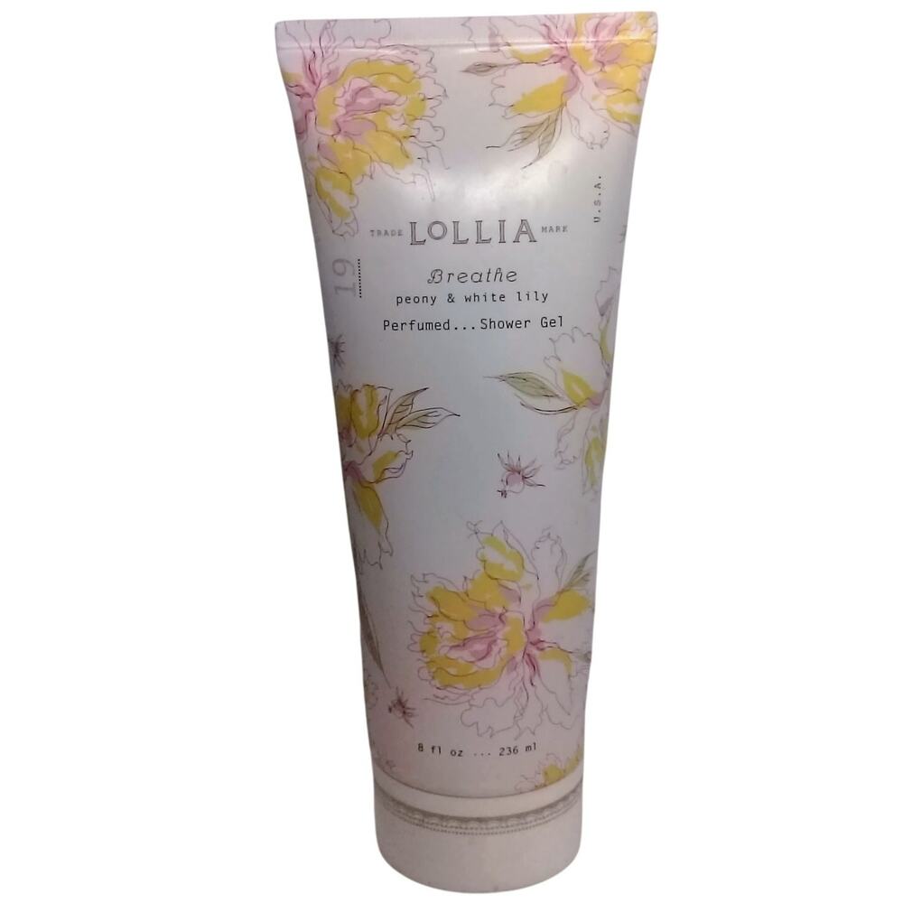 Lollia Breathe Peony White Lilly Perfumed Shower Gel 8 oz. Made in USA 19